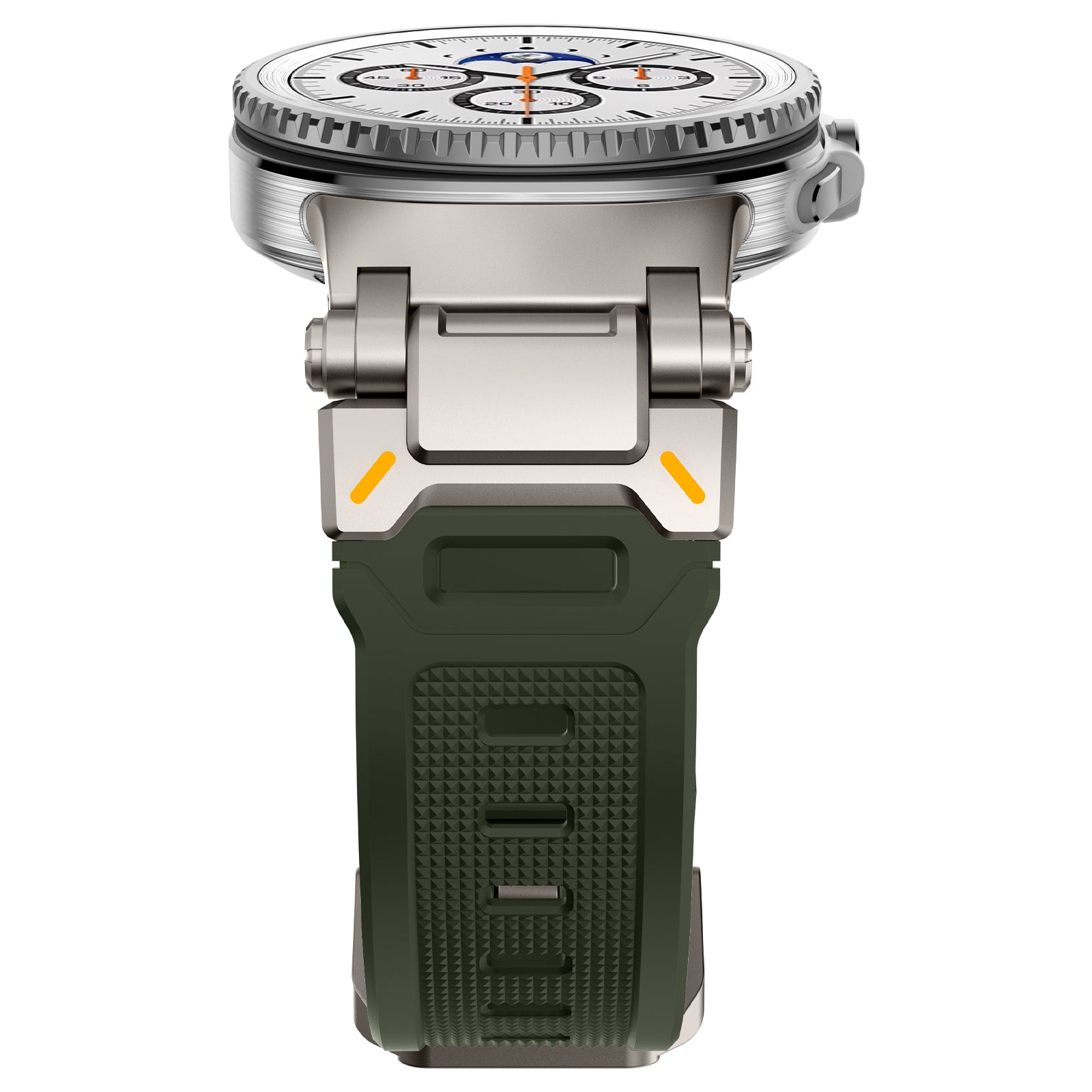 Samsung Galaxy Watch 8 - 40mm 'Explorer' Silikonarmband (Grün mit Titan)