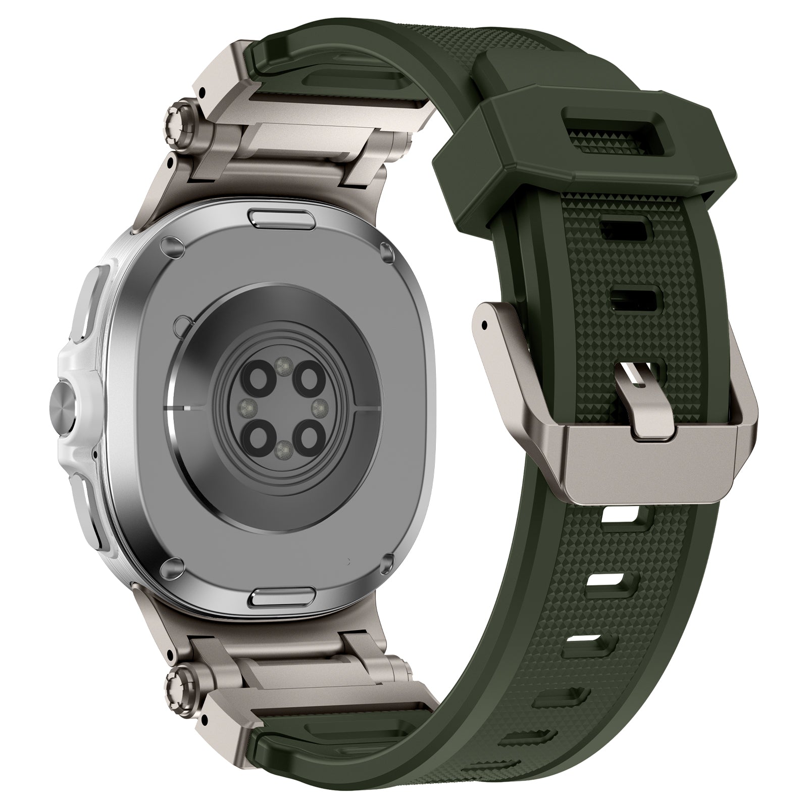 Samsung Galaxy Watch 8 - 44mm 'Explorer' Silikonarmband (Grün mit Titan)