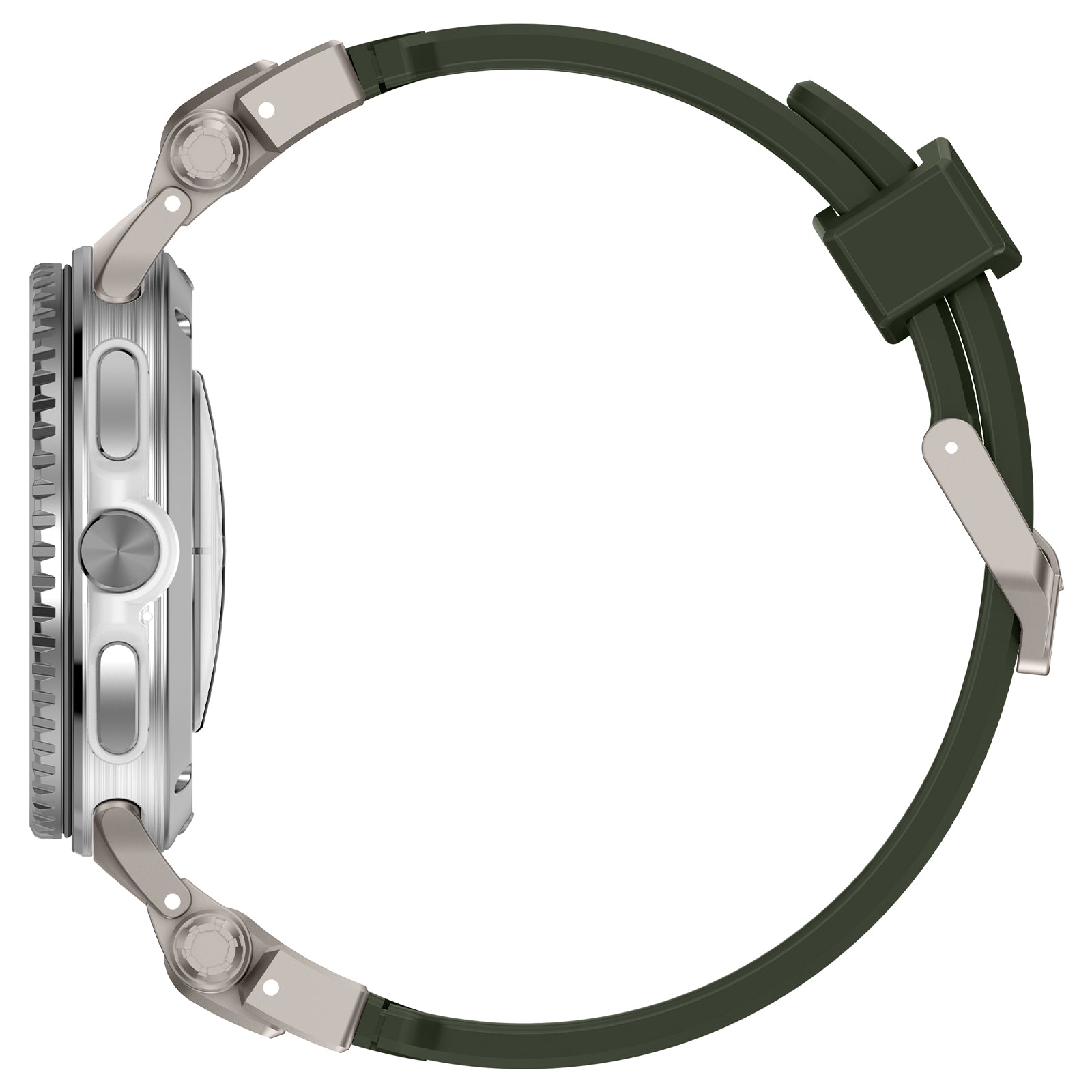 Samsung Galaxy Watch 8 - 40mm 'Explorer' Silikonarmband (Grün mit Titan)