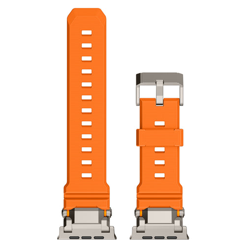 Bracelet silicone 'Adventurer' Apple Watch (orange avec titane)