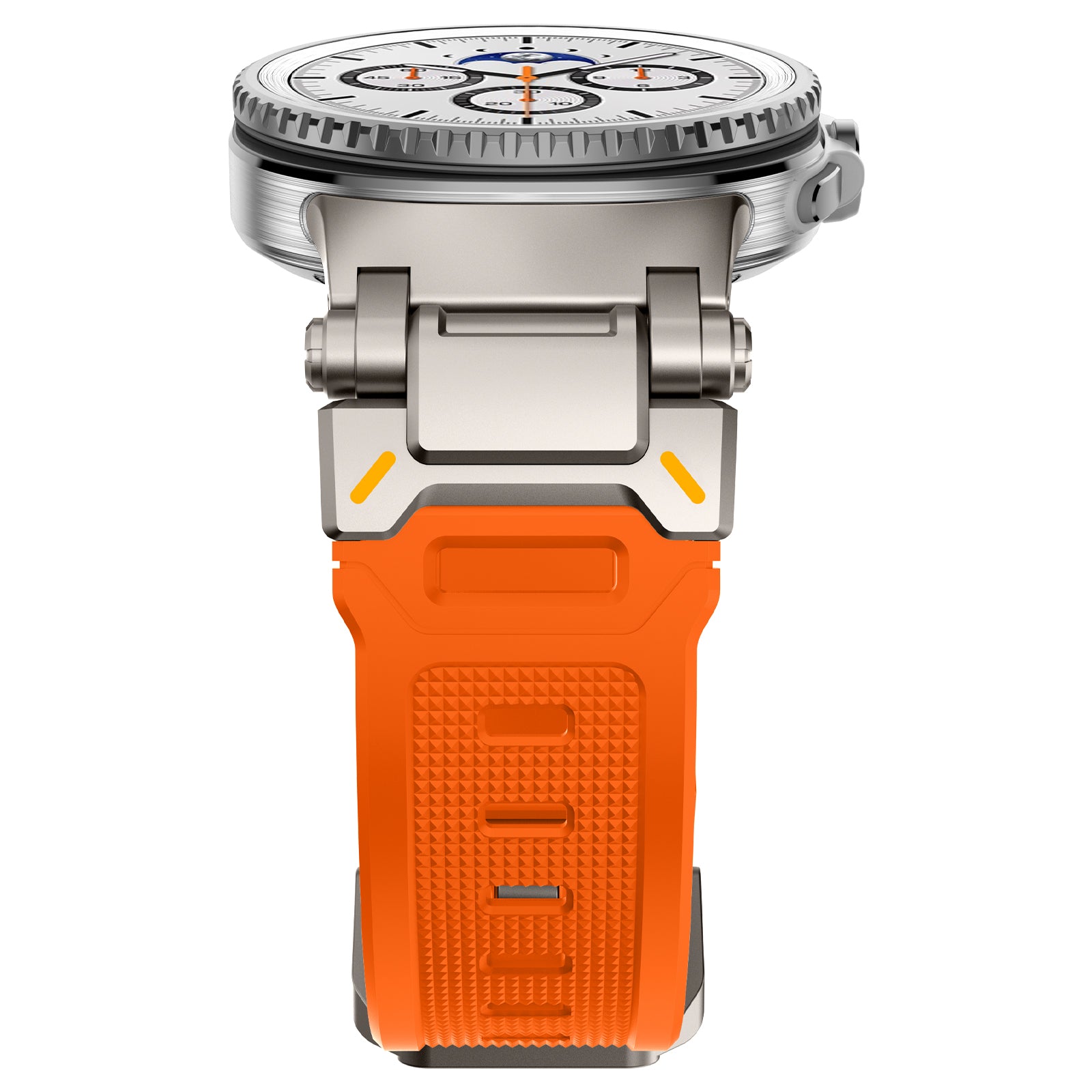 Samsung Galaxy Watch 8 - 40mm 'Explorer' Silikonarmband (Orange mit Titan)
