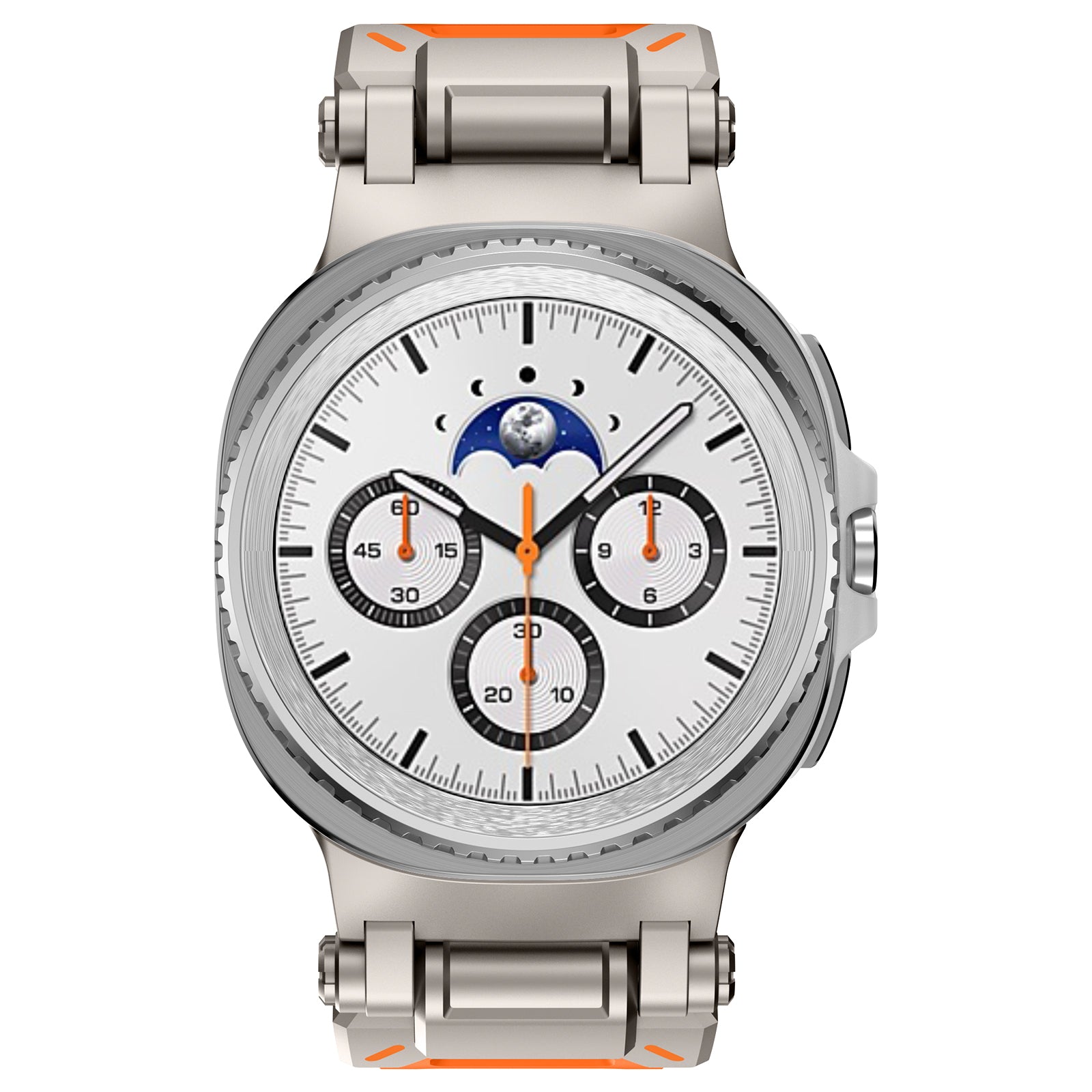 Samsung Galaxy Watch 8 - 40mm 'Explorer' Silikonarmband (Orange mit Titan)