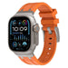 Apple Watch Luxus Liquid Silikonarmband (Orange mit Titan)