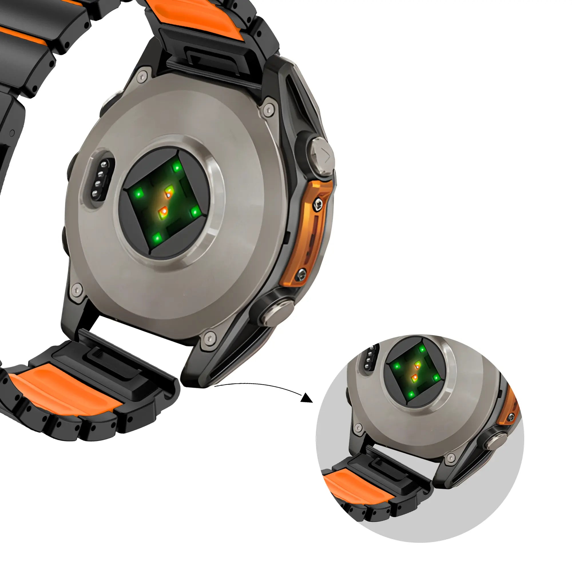 Bandz Garmin Forerunner 935 Titanium Strap 'Hybrid' (Black/Orange)