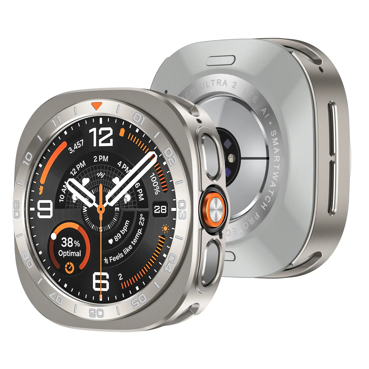 Samsung Galaxy Watch Ultra 2 Bezel Metallhülle (Titan/Orange)