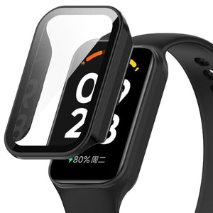 Funda dura con vidrio Xiaomi Smart Band 8 Active (negro)