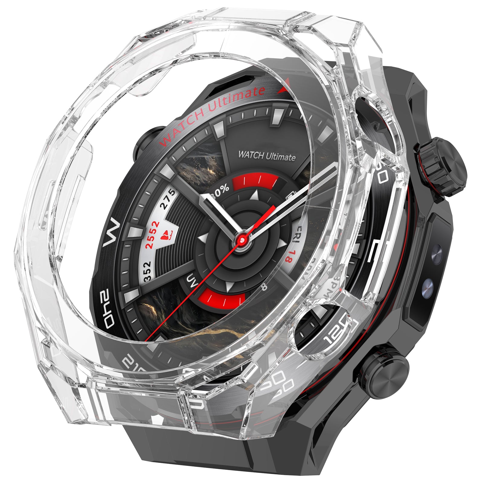 Huawei Watch Ultimate PC case met glas (transparant)
