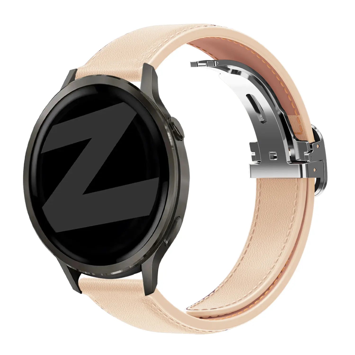 Bandz Actyve Smartwatch 20mm Lederarmband 'D-Type' (Beige)