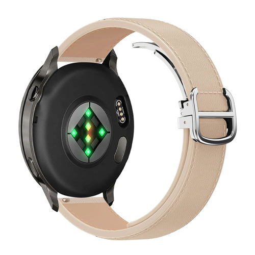 Bandz Actyve Smartwatch 20mm Lederarmband 'D-Type' (Beige)