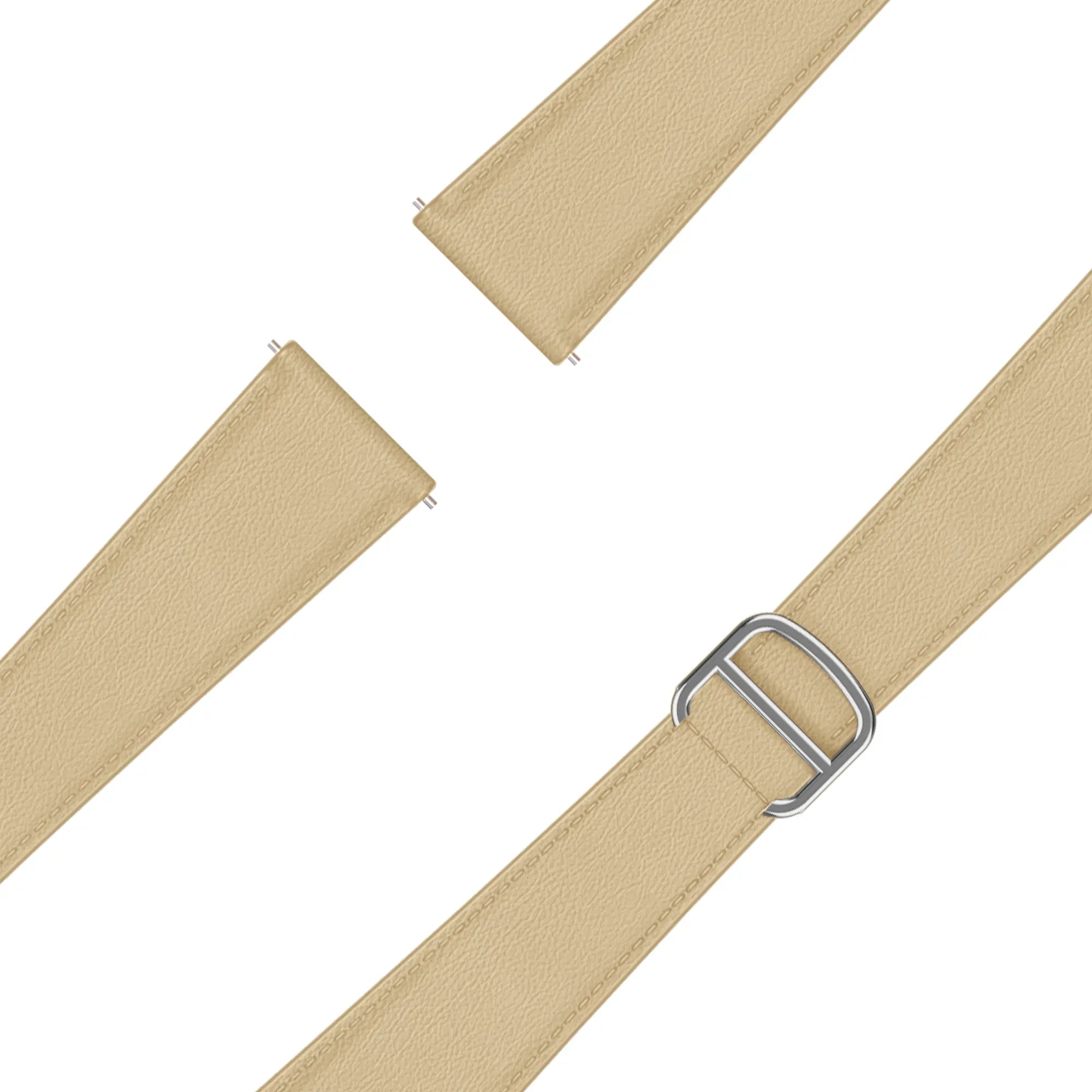 Bandz Actyve Smartwatch 20mm Leather Strap 'D-Type' (Creme)