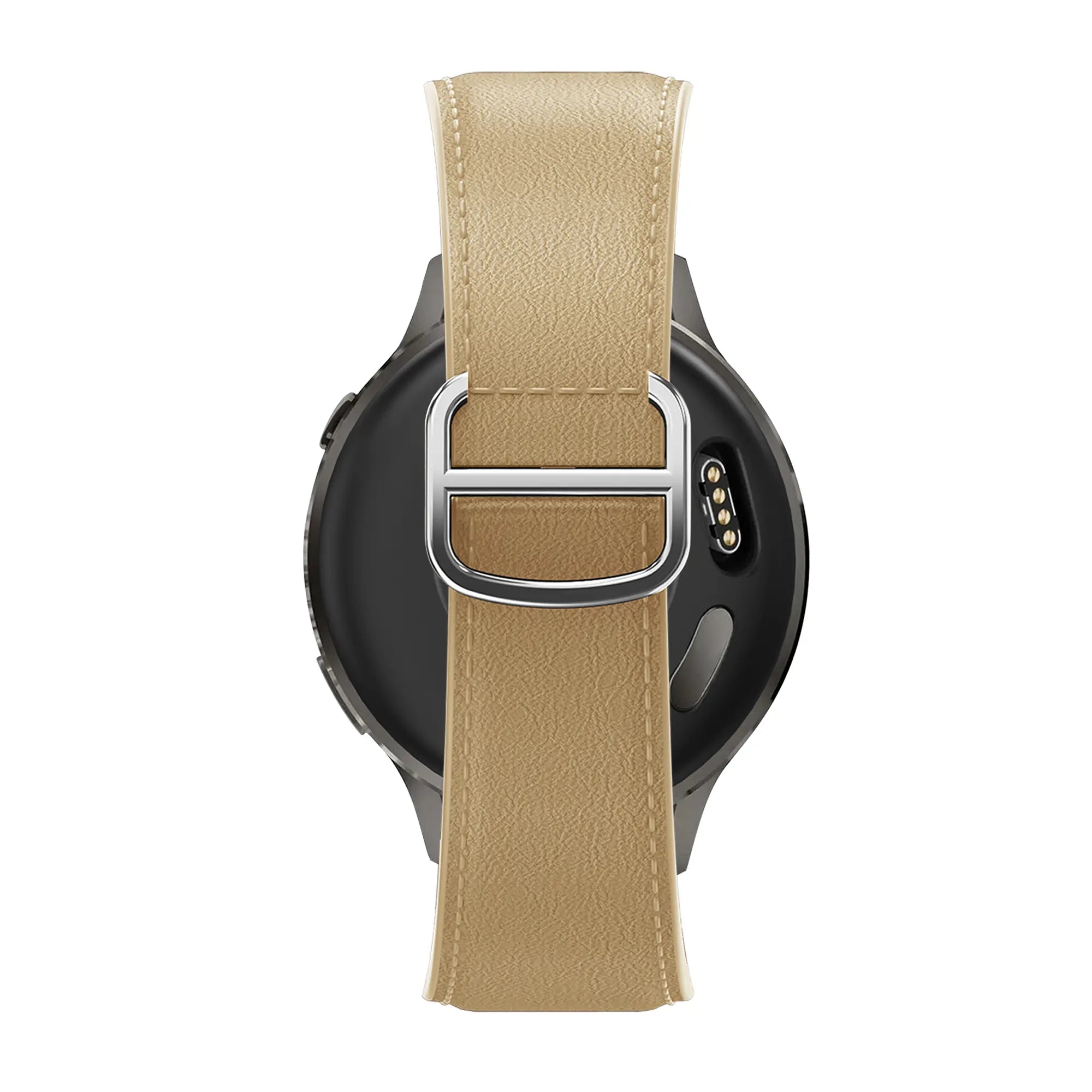 Bandz Actyve Smartwatch 20mm Leather Strap 'D-Type' (Creme)