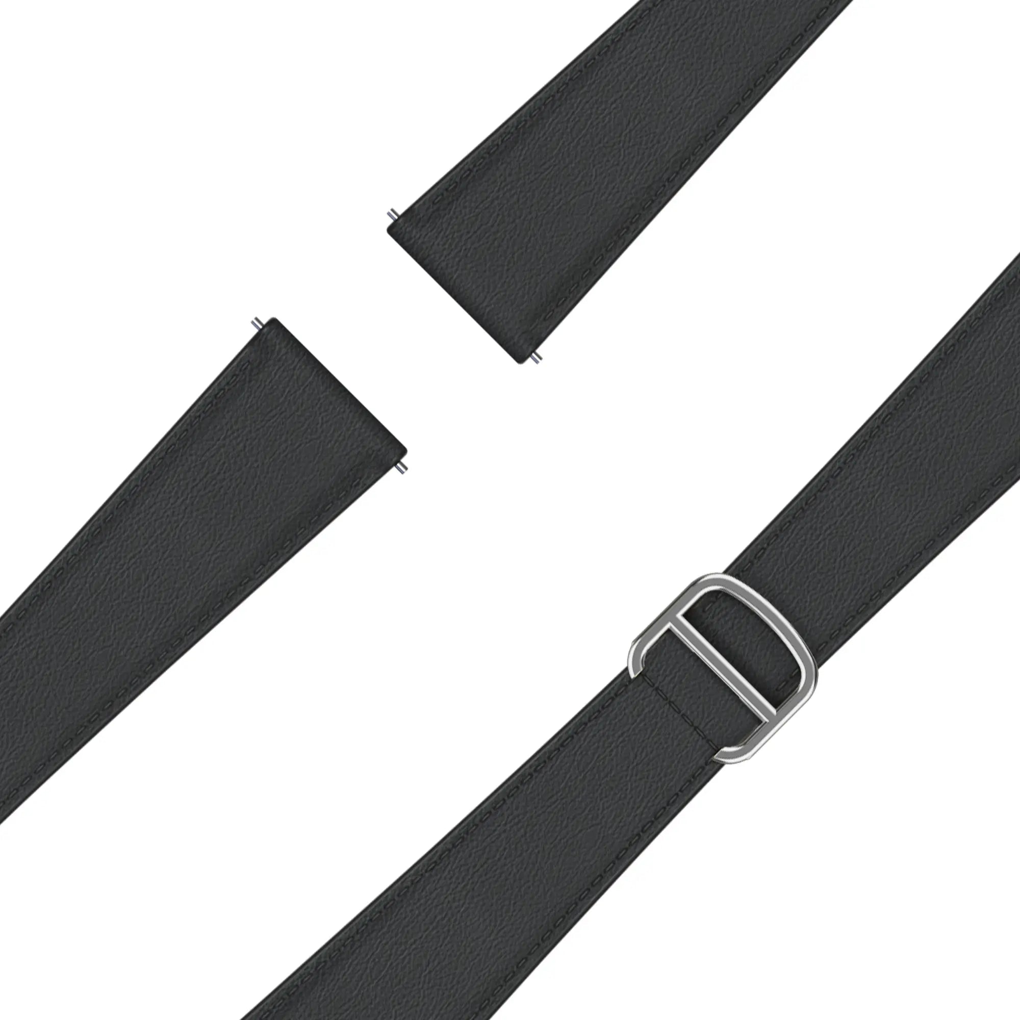 Bandz Actyve Smartwatch 20mm Leather Strap 'D-Type' (Black)