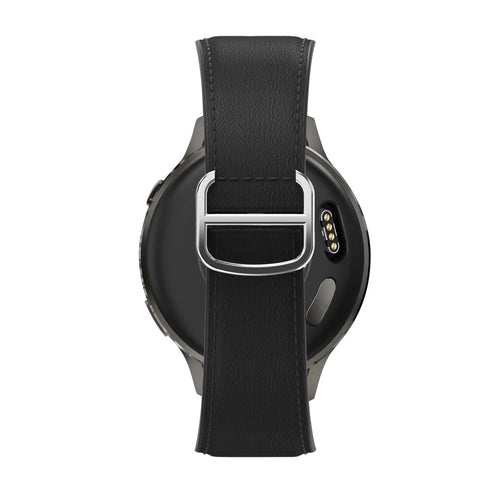Bandz Actyve Smartwatch 20mm Leather Strap 'D-Type' (Black)