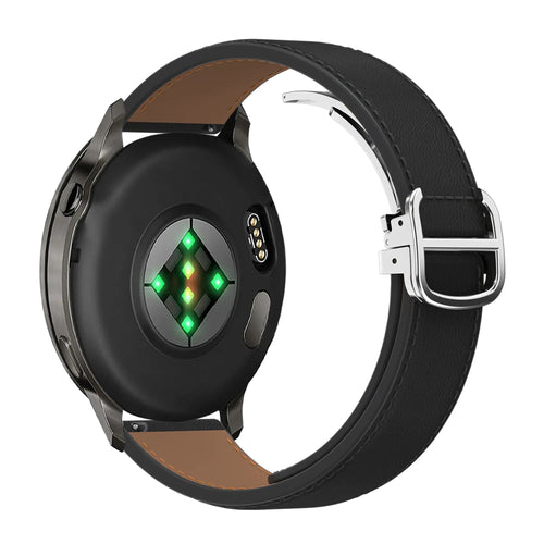 Bandz Actyve Smartwatch 20mm Leather Strap 'D-Type' (Black)