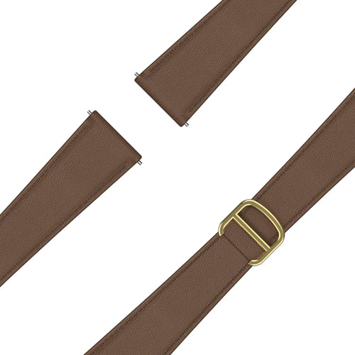Bandz Huawei Watch GT 3 Pro - 43mm Lederarmband 'D-Type' (Dunkelbraun)