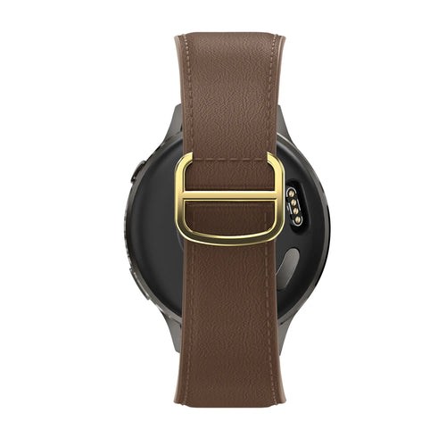 Bandz Huawei Watch GT 3 Pro - 43mm Lederarmband 'D-Type' (Dunkelbraun)
