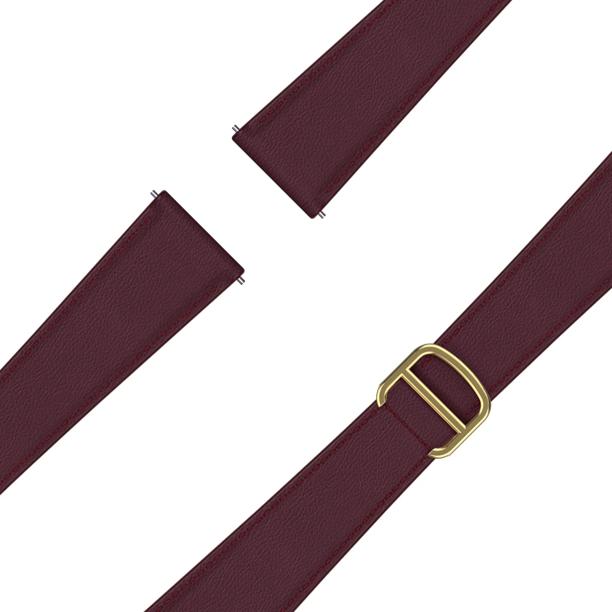 Bandz Amazfit Cheetah 2 Pro Lederen band 'D-Type' (wijnrood)
