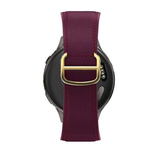 Bandz Amazfit Cheetah 2 Pro Lederen band 'D-Type' (wijnrood)