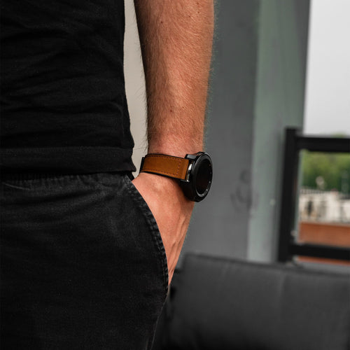 Amazfit Balance 2 Leather Strap with D-Buckle (Dark Brown)