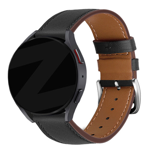 Bandz Amazfit Bip 6 Leather Strap 'Deluxe' (Black)