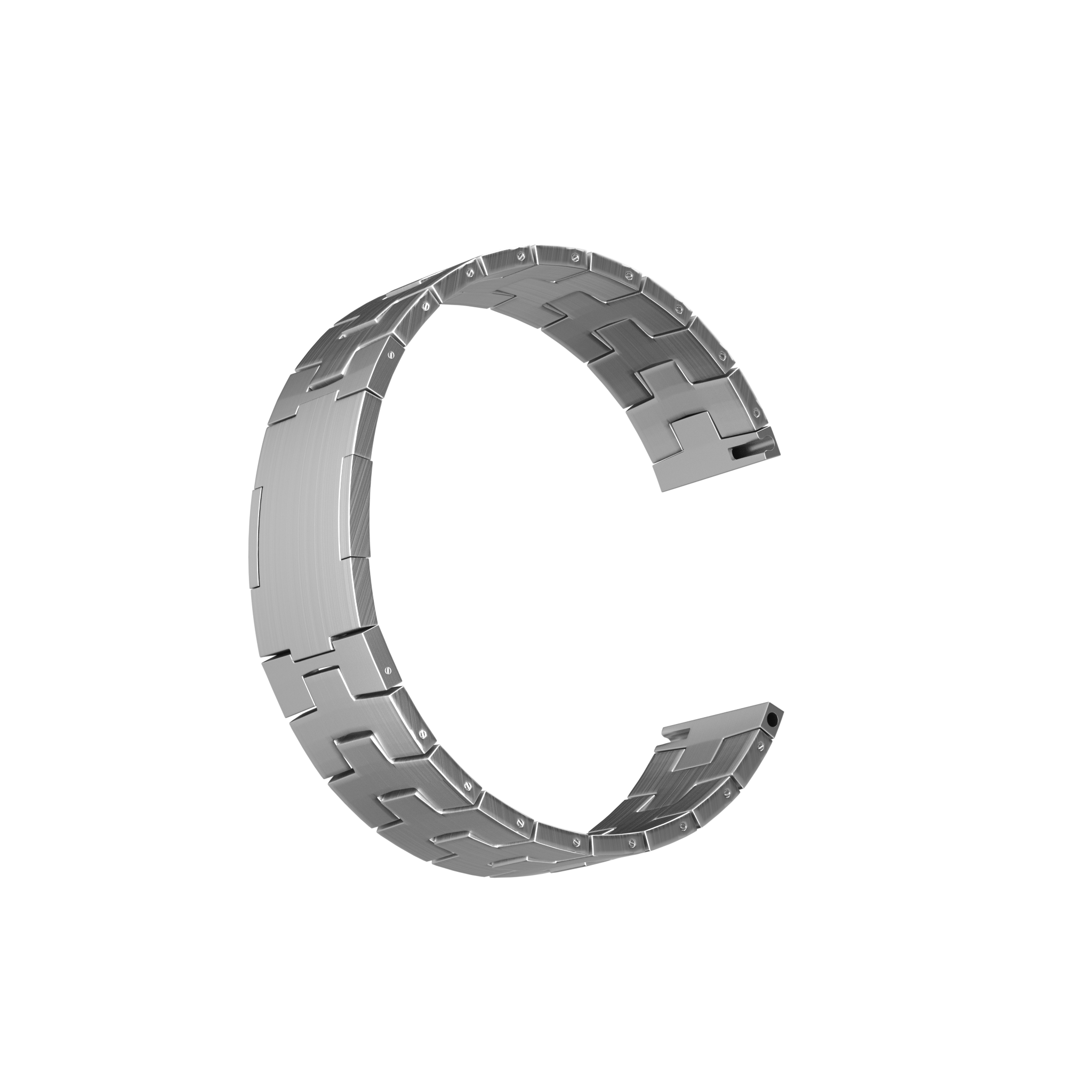 Suunto Vertical Titanium Grain Strap (Flat Buckle) (Silver)