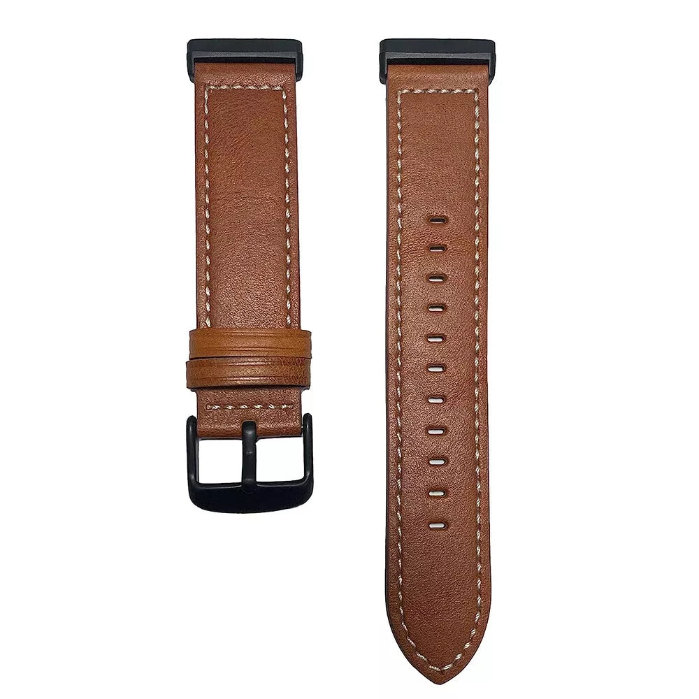 Fitbit Versa 3 Modern Leather Strap (Brown)