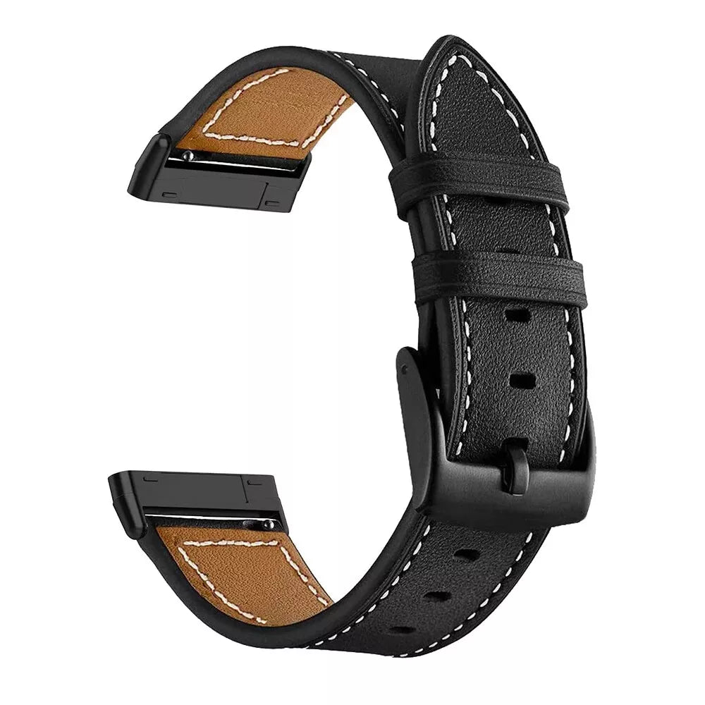 Fitbit Versa 3 Modern Leather Strap (Black)