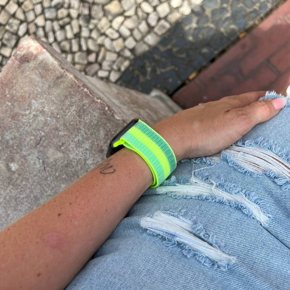 Correa nylon Apple Watch Ultra (verde/amarillo)