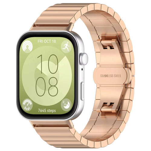Correa acero de lujo Huawei Watch Fit 4 (rosa dorado)