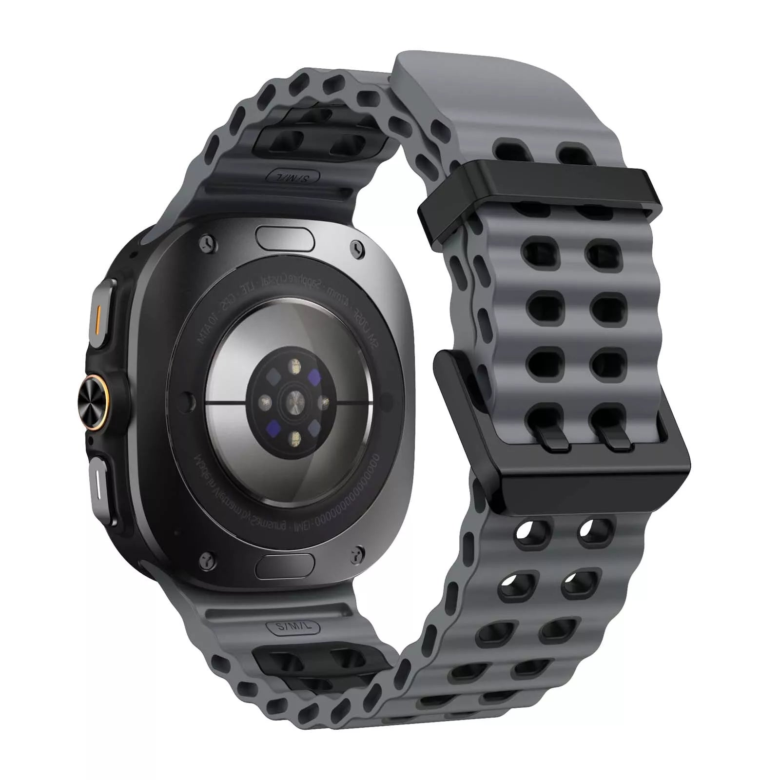 Samsung Galaxy Watch Ultra wave siliconen bandje (grijs/zwart)