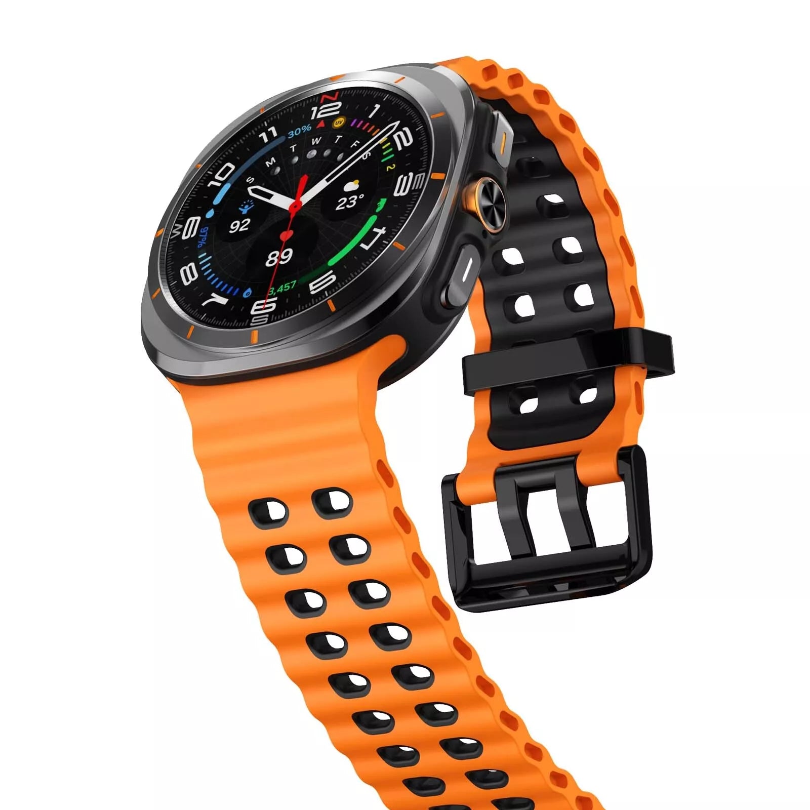 Correa de silicona wave Samsung Galaxy Watch Ultra (naranja/negra)