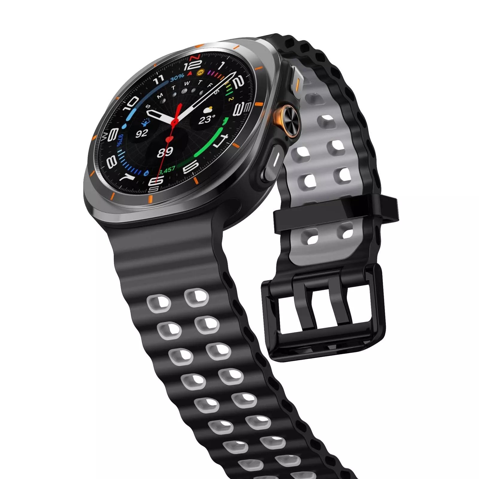 Correa de silicona wave Samsung Galaxy Watch Ultra (negra/gris)