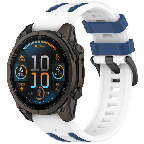 quickfit 26mm sport grain band white blue