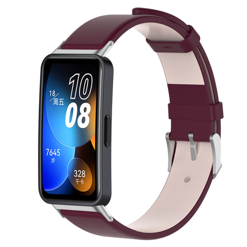 Correa cuero Huawei Band 10 (vino rojo)