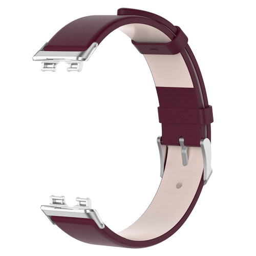 Correa cuero Huawei Band 10 (vino rojo)