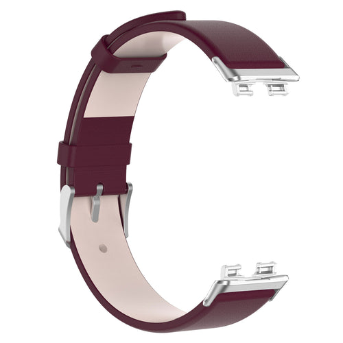 Correa cuero Huawei Band 10 (vino rojo)