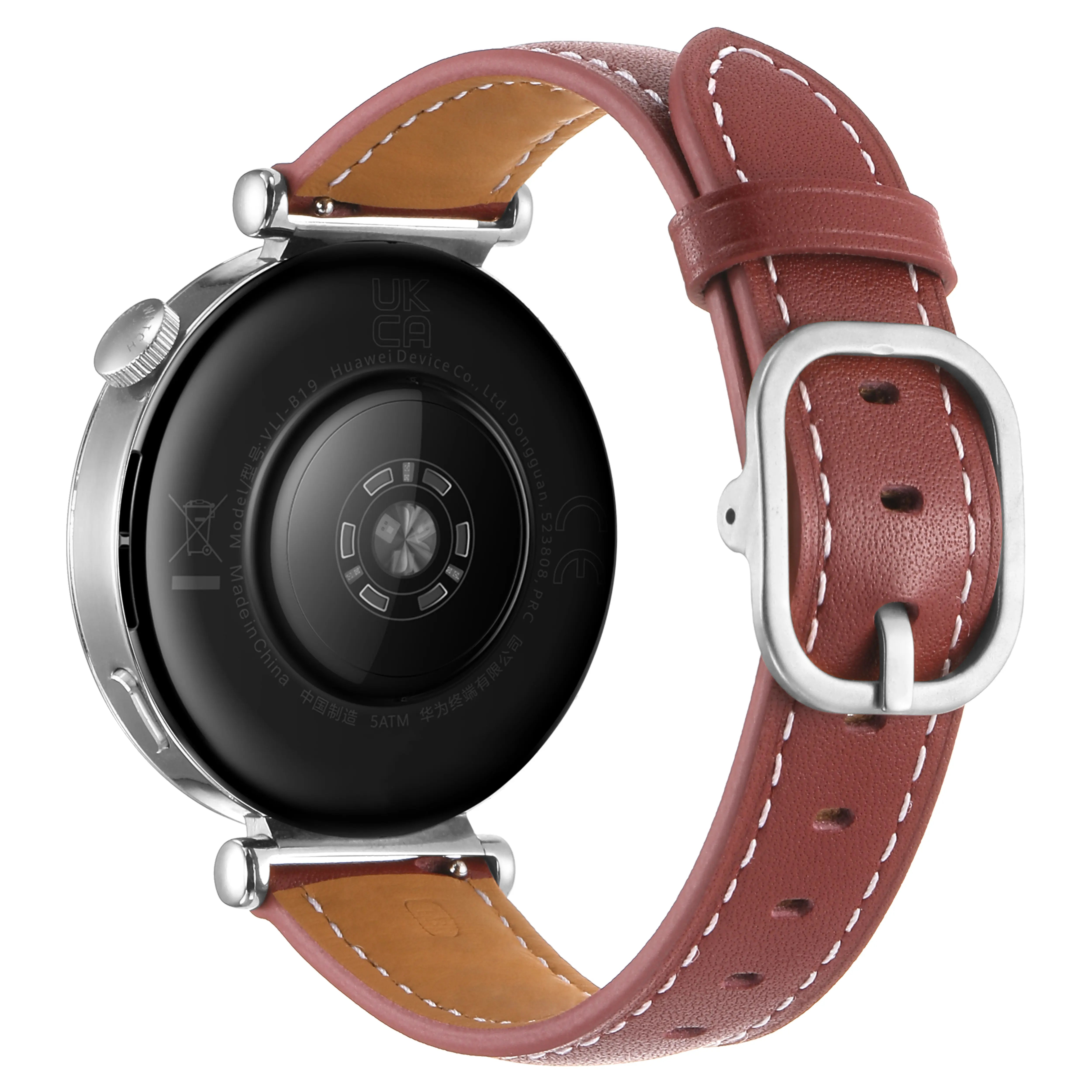 Huawei Watch GT 5 Pro - 42mm Square Leather Strap (Wine Red)