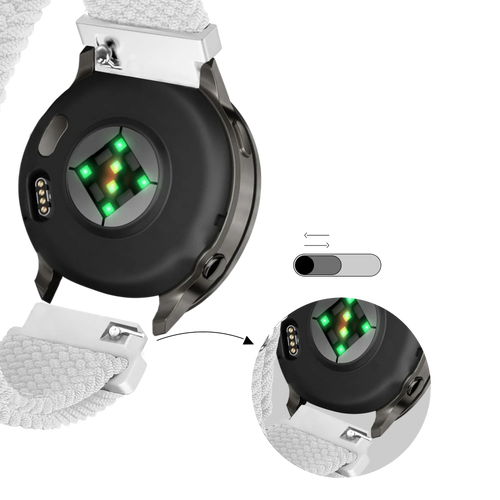 Bandz Bracelet tressé réglable Garmin Forerunner 265s (blanc)