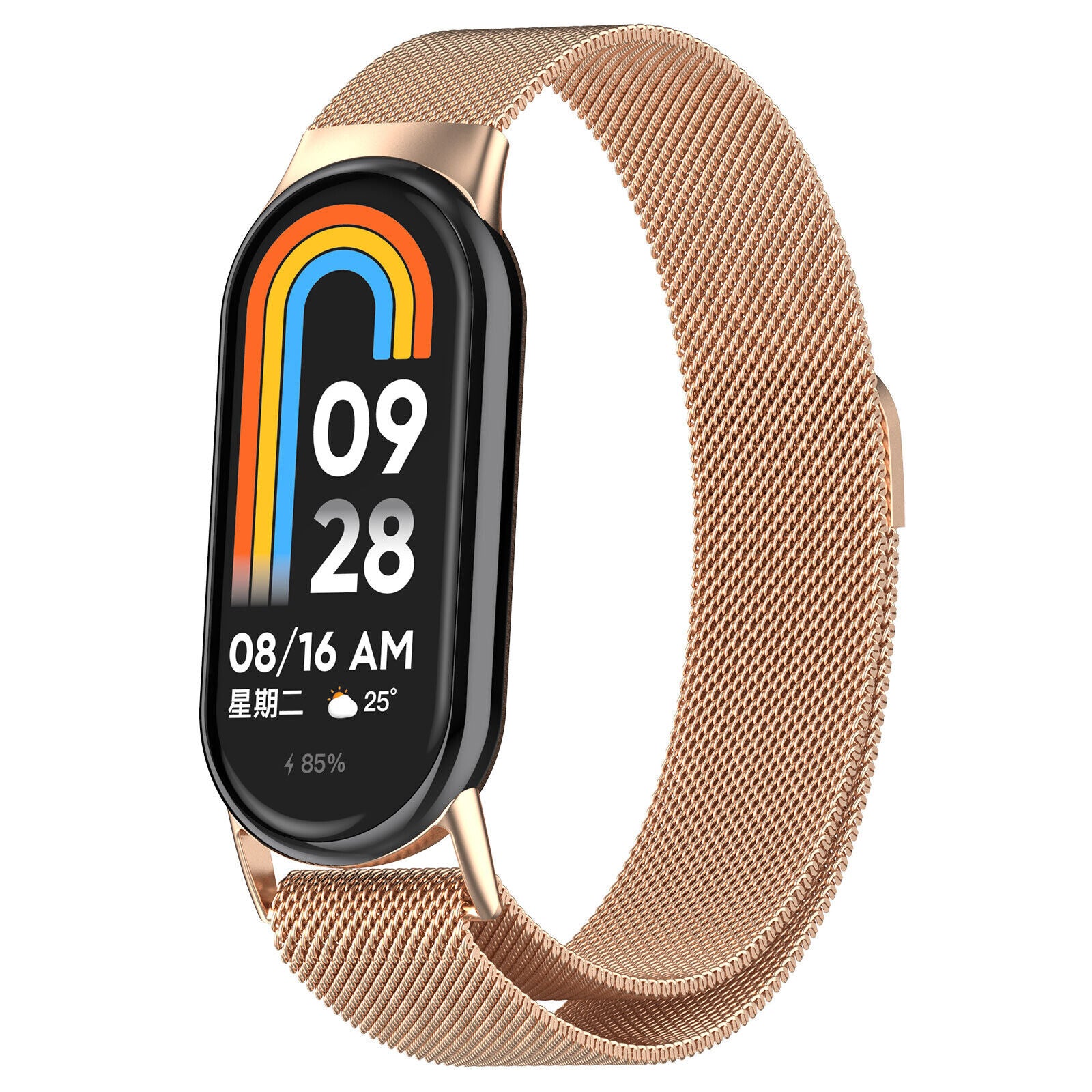 Correa milanesa Xiaomi Smart Band 10 (rosado/dorado)