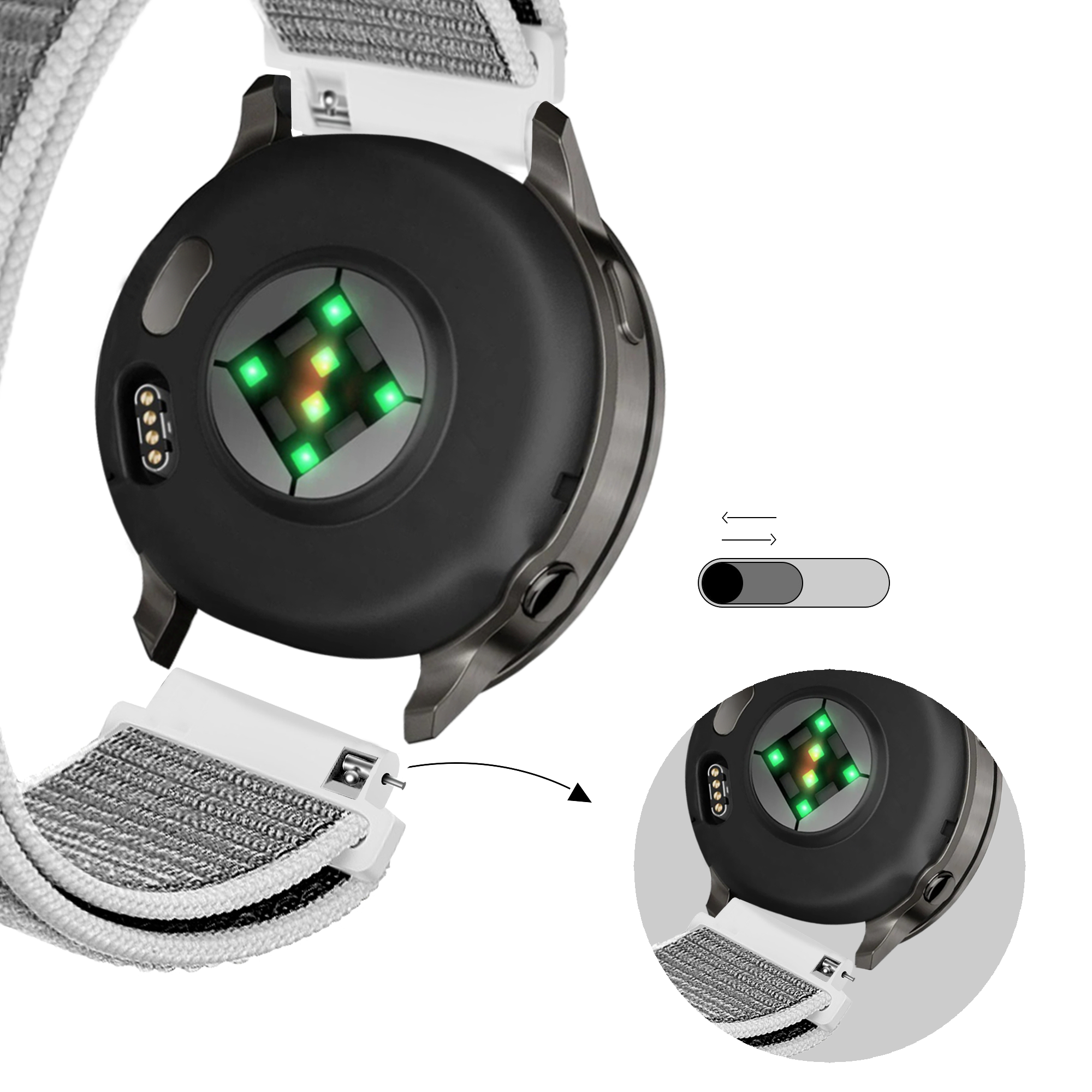 Bandz Garmin Venu 3 Nylon Loop Strap (Seashell)