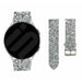 Samsung Galaxy Watch FE Leather Strap With Glitters (Silver)