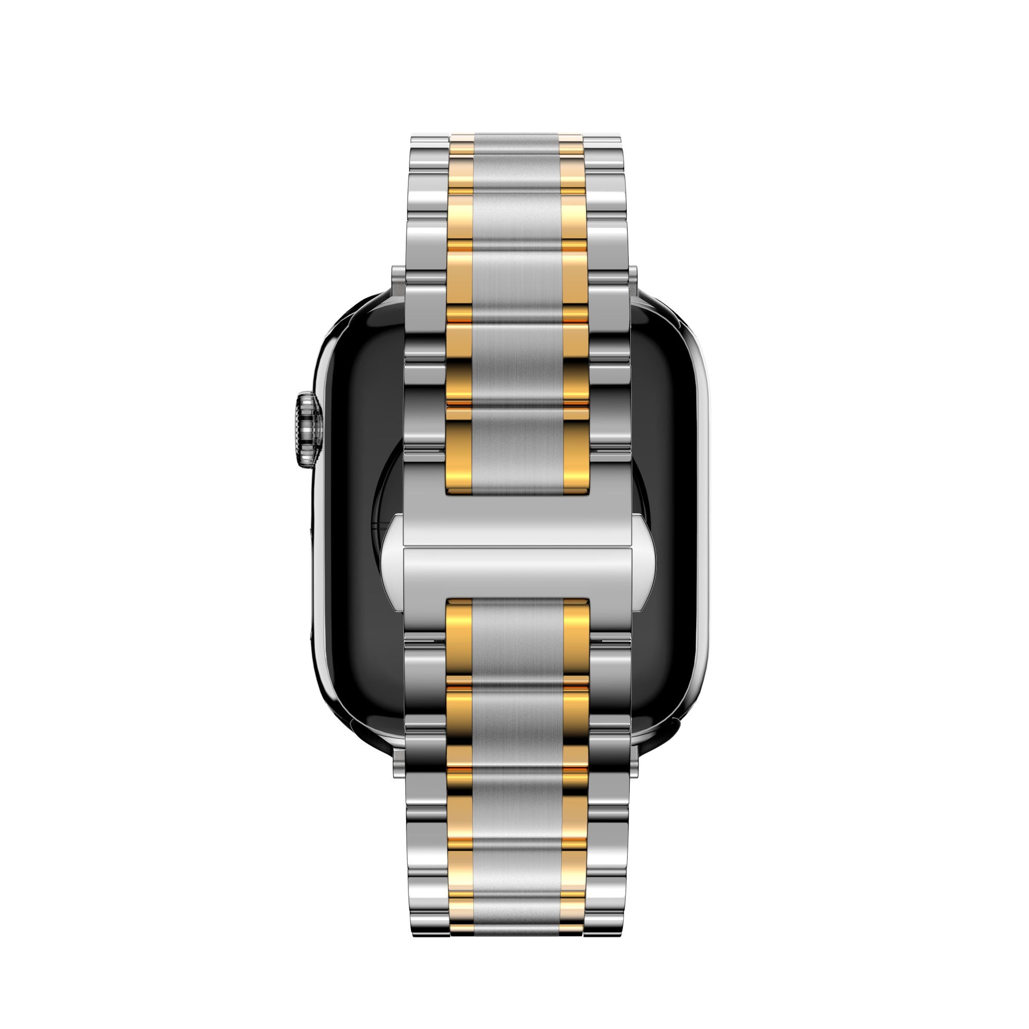 Bandz Apple Watch Ultra Stahl Gliederarmband 'Deluxe' (Silber/Gold)