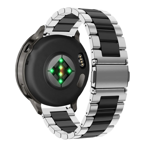 Bandz Garmin Forerunner 645 stalen band 'Classic' (zilver/zwart)