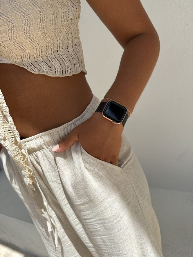 Correa milanesa xoxo Wildhearts Apple Watch (negro)