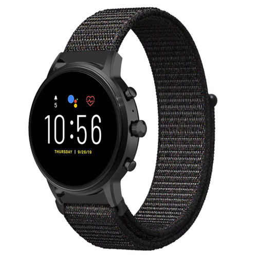 Correa nylon Fossil Gen 4 Explorist HR (negro)
