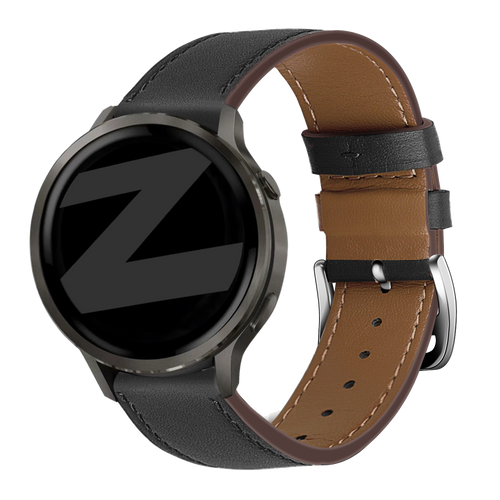 Bandz Garmin Venu 2 Leather Strap 'Deluxe' (Black)