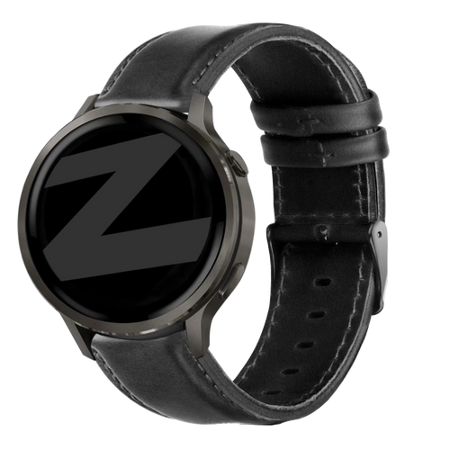 Bandz Garmin Vivoactive 5 Lederarmband 'Classic' (Schwarz)