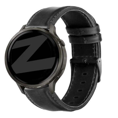 Bandz Garmin Forerunner 70 Lederarmband 'Classic' (Schwarz)