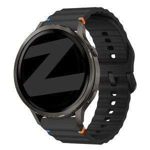 Bandz Bracelet silicone ondulé Garmin Venu SQ 2 (noir)