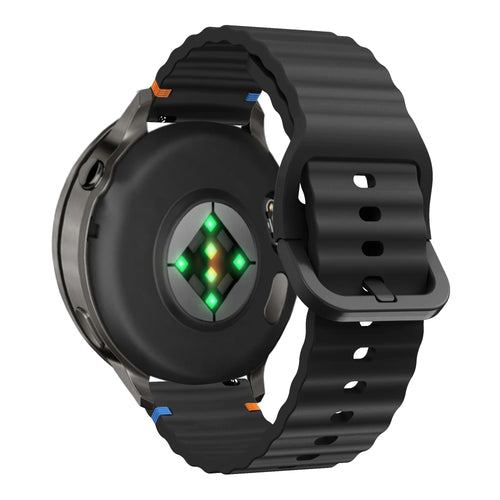 Bandz Bracelet silicone ondulé Garmin Venu SQ 2 (noir)